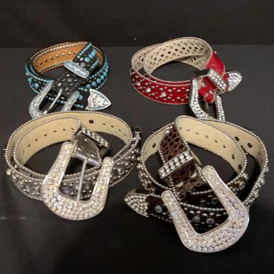 Western Style Rhinestones Women’s Belts - Size S/M