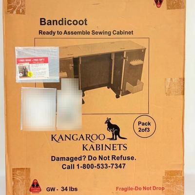 Teak Wood "Kangaroo Kabinets" Sewing Cabinet 