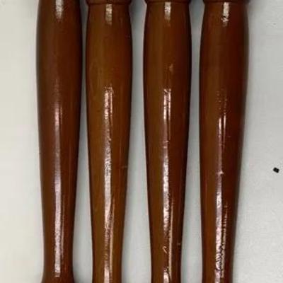 Four Vintage Tapered Wooden Legs