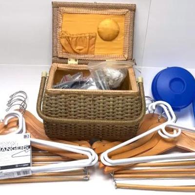 Organization and Crafting Collection: Basket, Hangers, Tupperware and More.