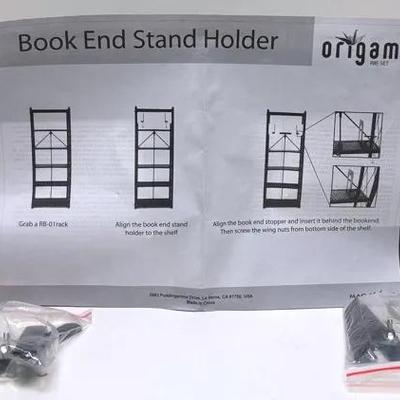 Origami Black Metal Book End Stand 