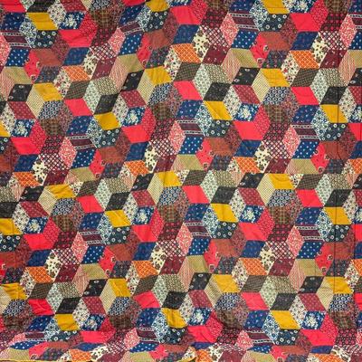 Handmade Tumbling Blocks Quilt