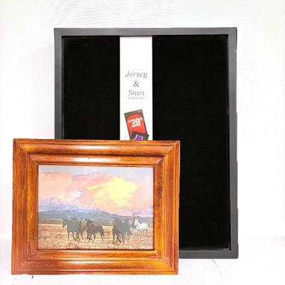 Rustic Cowboy Landscape with Jersey and Shirt Display Case Reflection