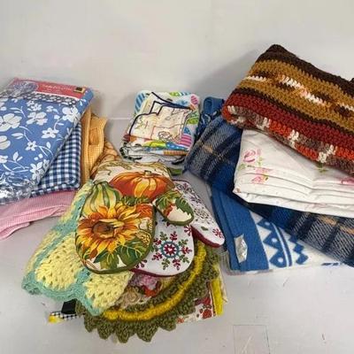 Cozy Kitchen Textiles Assortment with Vibrant Patterns