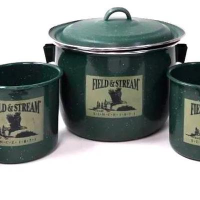 "Field & Stream" Green Enamelware Cookware Set