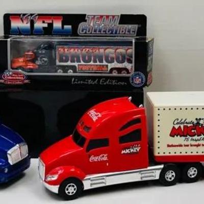"Coca-Cola" and "NFL Denver Broncos" Semi-Truck Models 