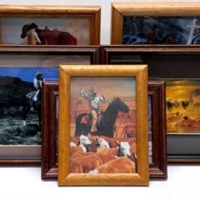 Vintage Western Framed Art Set