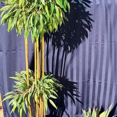 Lot of 2 Artificial Plants – Tall Bamboo-Style Tree & Mixed Succulent Arrangement 