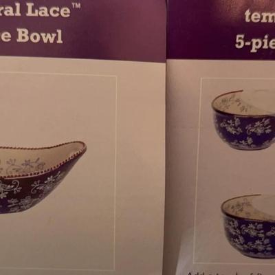 Temp-Tations Oval Centerpiece Bowl & 5pc Concentric Bowl Set - NEW