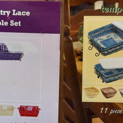 Temp-Tations 7pc & 11pc Oven-to-Table Sets - NEW 