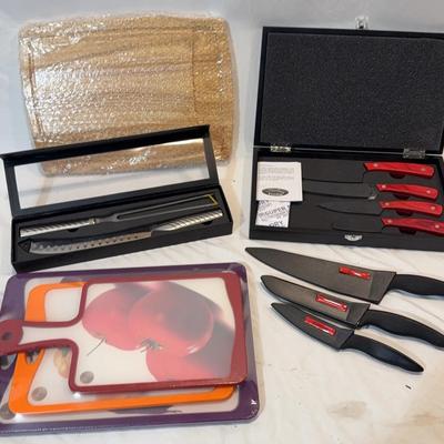 Kitchen Knive & Cutting Board Sets - NEW 