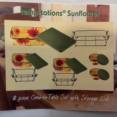 Temp-Tations 8 Piece Oven-to-Table Set with Storage Lids - NEW 