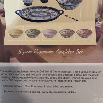 Temp-Tations “Old World” - 5 Piece Dinnerware Completer Set - NEW