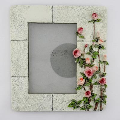 Vintage 3D Molded Resin Photo Frame | Garden Rose Design