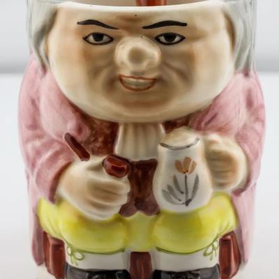 Vintage Ceramic Figurine Planter or Mug with Man in Colonial-Style Outfit