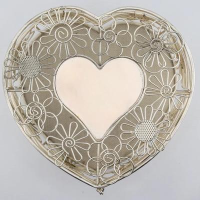 Things Remembered Metal Heart-Shaped Keepsake Box with Floral Design