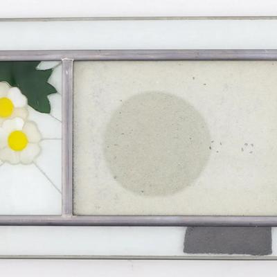 Stained Glass Floral Picture Frame with Pressed Flower Design