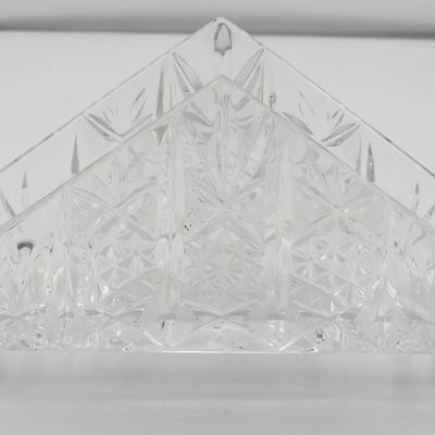 Vintage Cut Glass Triangle Napkin Holder
