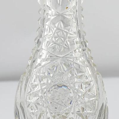 Vintage Cut Glass Bud Vase with Pedestal Base