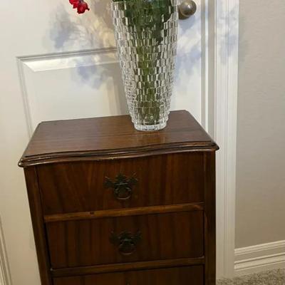 Vintage Side Table & Vase