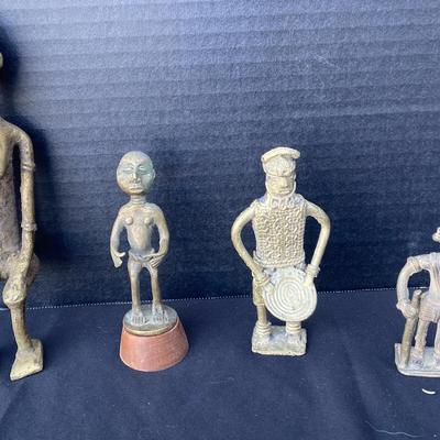 Vintage West African Bronze And/Or Brass Ashanti Figurines