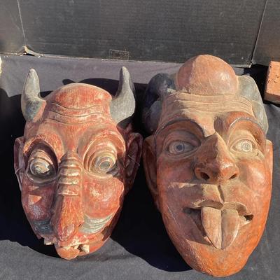 Carved Wooden Faces