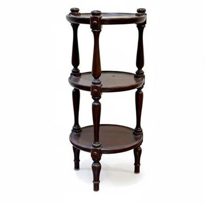 Lot 023  
Ethan Allen Old Tavern Collection 3-Tier Plant Stand Table
