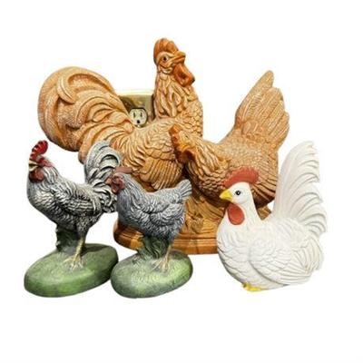 Lot 254   
Rooster and Hen Decor Figurine Collection
