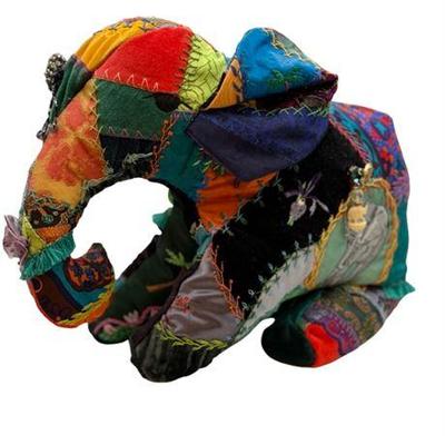Lot 185  
Crazy Quilt Elephant Accent Decor, Two (2)