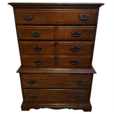 Lot 111  
Ethan Allen Chippendale-Style "Chest-on-Chest" Highboy Dresser