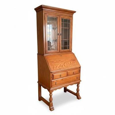 Lot 012   
Ethan Allen, Royal Charter, Oak Secretary Desk, Book Case