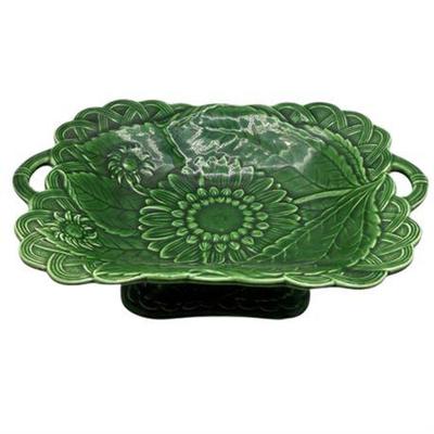 Lot 299  
Haldon Group Green Majolica Footed Serving Dish