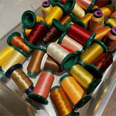 Lot 250-133  
Embroidery/Quilting Colored Large Thread Spools, Yellow, Orange and Red Tones