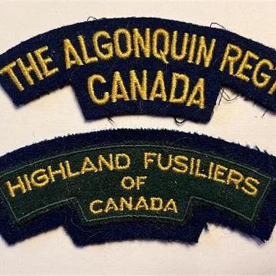 Lot 035  
WW2 Canadian Army Algonquin Regt & Highland Fusiliers Canada Military Patch Lot