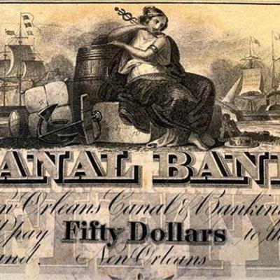 Lot 218  
19th Century New Orleans Canal Bank Fifty Dollar Note
