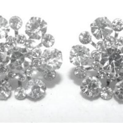 Lot 049   
VTG rhinestone earrings screwback