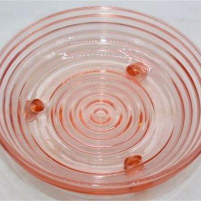 Lot 039  
Pink Depression footed dish glass