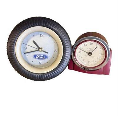 Lot 049  
Ford Rubber Tire Clock And Eastman Kodak Dark Room Timer
