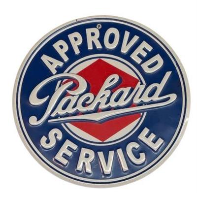 Lot 001-575  
Vintage Packard Approved Service Porcelain Enamel Sign