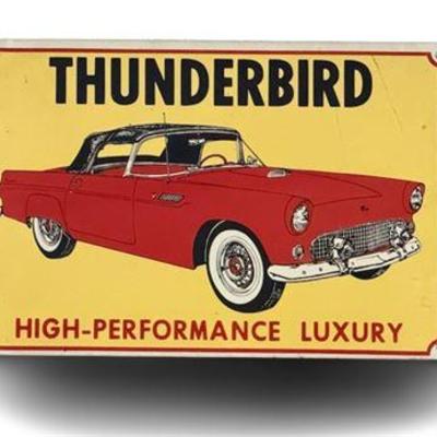Lot 001-575a   
Vintage Ford Thunderbird Advertising Tin Sign
