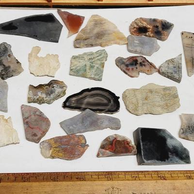 Lapidary Slab Lot 9 Smaller Pieces Gorgeous Colors