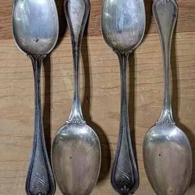 Sterling Silver Spoons 4pc Monogrammed Antique 
