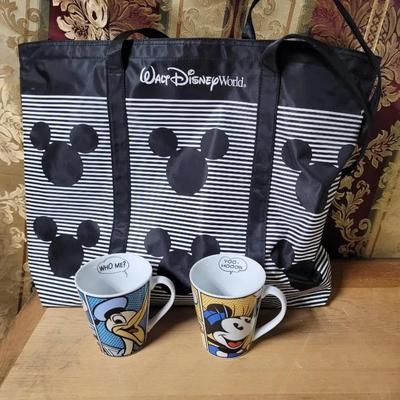 Disney World Bag And 2 Mugs