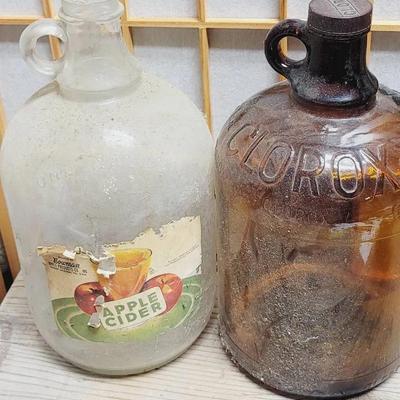 2pc 1gal Glass Bottles Cider And Clorox