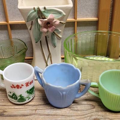 Collection Of TLC Depression Era Glass & Ceramics - Fire King, Hazel-Atlas, & More