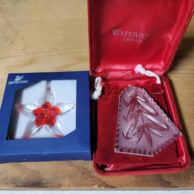 2pc Christmas Ornaments Waterford Swarovski