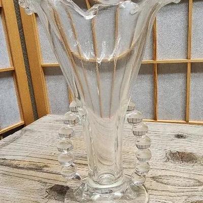Imperial Candlewick Glass Vase Vintage 