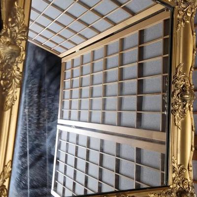 Gilt Frame Antique Mirror with Glass Replaced