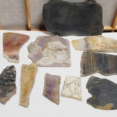 Lapidary Slab Lot 3 10pc Agate Jasper Amethyst More