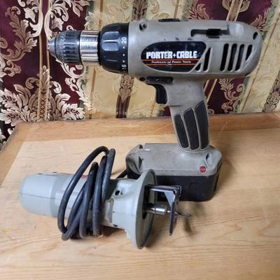 Porter Cable Corded Cut Out Tool and Cordless Drill - Missing Charger